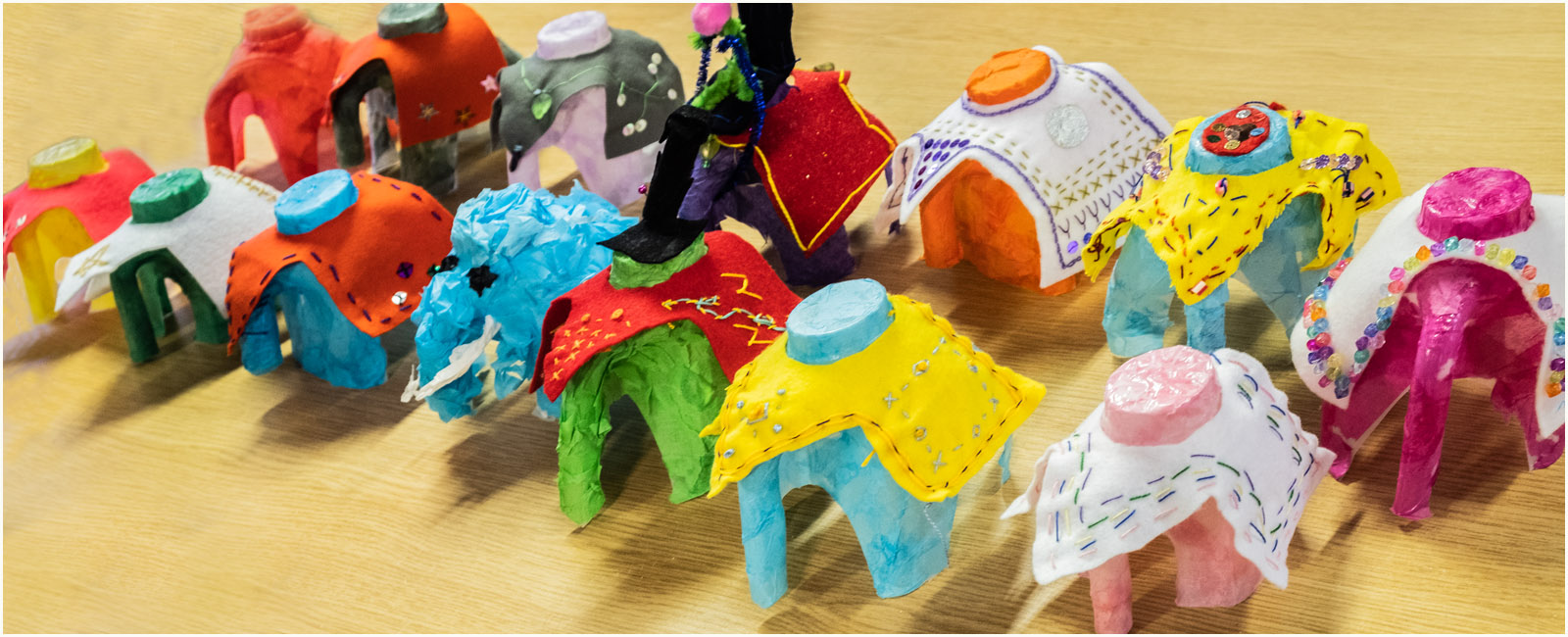 8 Decorated elephants