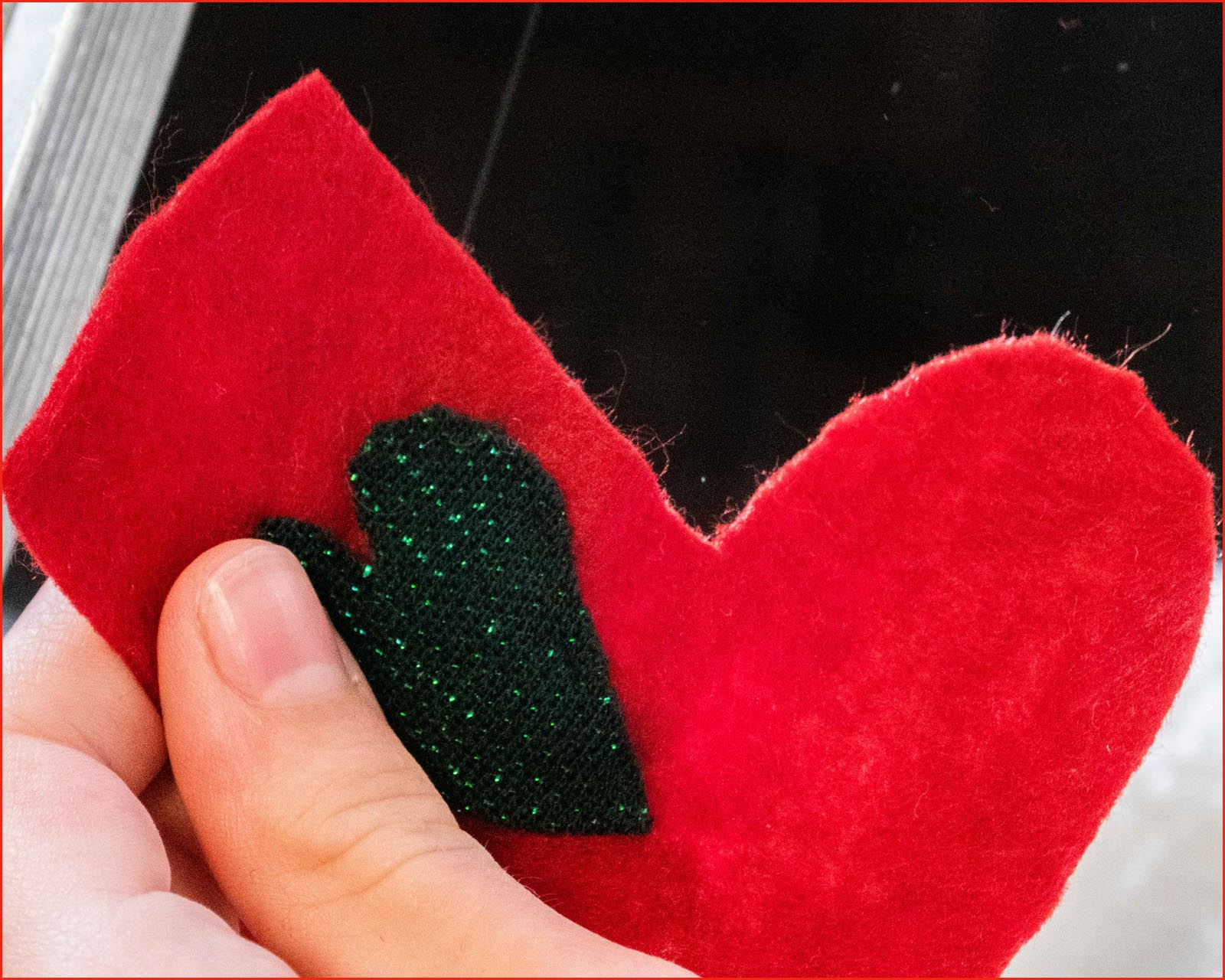 Decorating a Christmas stocking