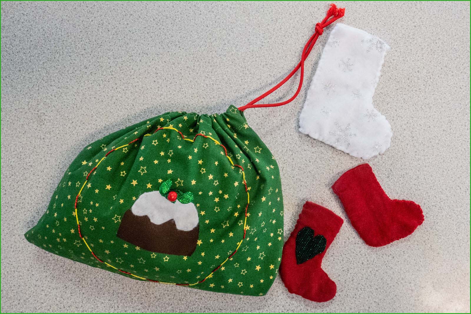 Georgina's Christmas bag and stockings