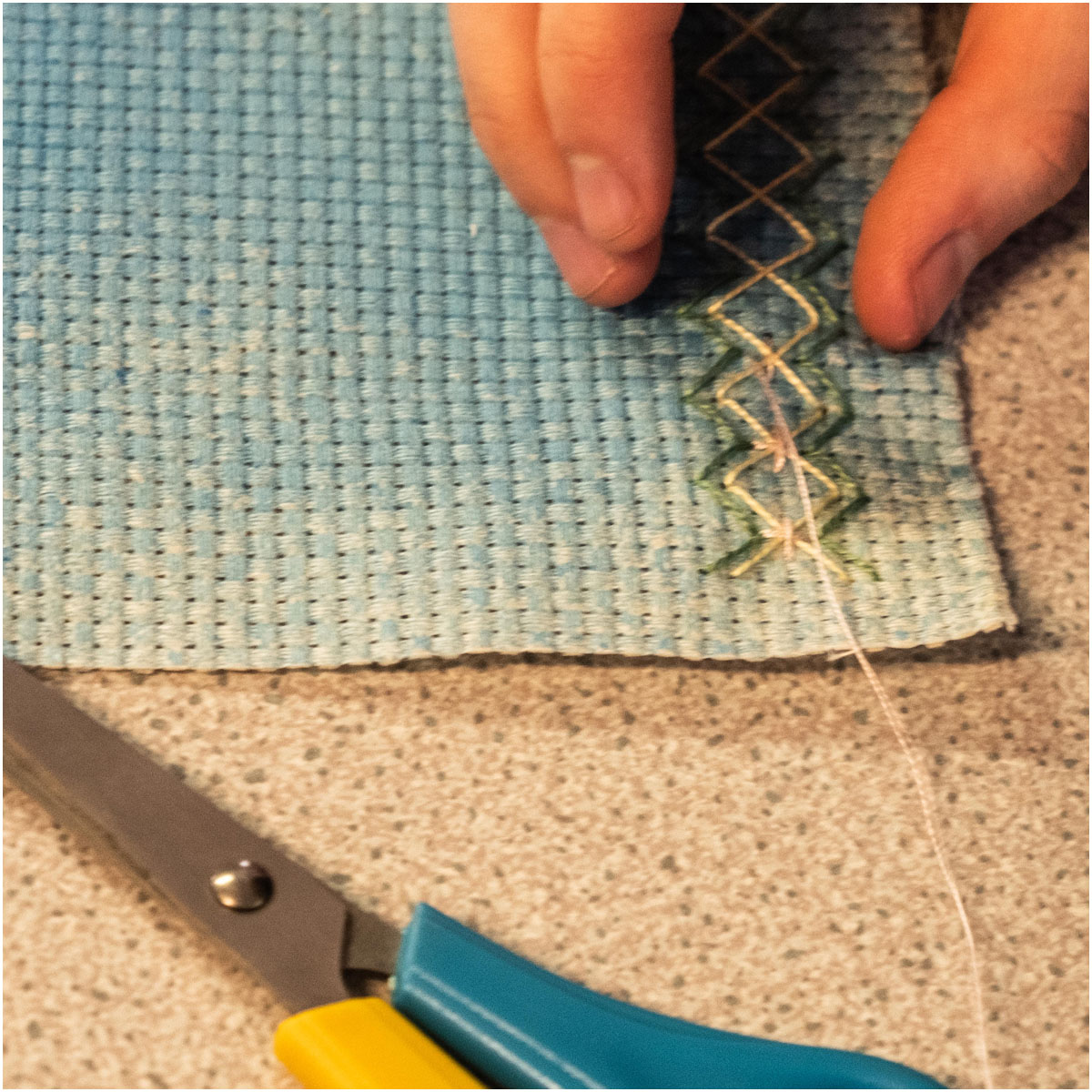 Practising a new stitch