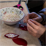 R Sequins on felt for a tree bauble